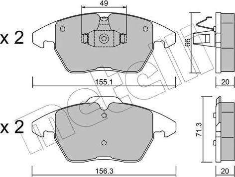 Metelli 22-0548-2 - Bremsbelagsatz, Scheibenbremse alexcarstop-ersatzteile.com