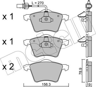 Metelli 22-0550-0 - Bremsbelagsatz, Scheibenbremse alexcarstop-ersatzteile.com