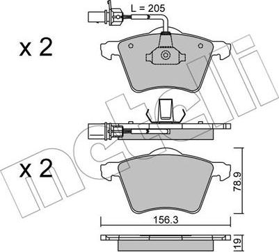 Metelli 22-0550-1 - Bremsbelagsatz, Scheibenbremse alexcarstop-ersatzteile.com