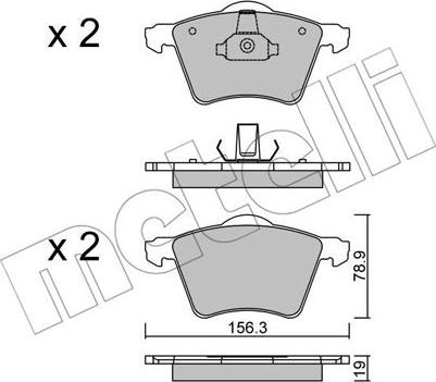 Metelli 22-0550-2 - Bremsbelagsatz, Scheibenbremse alexcarstop-ersatzteile.com