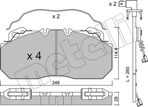 Metelli 22-0589-0K - Bremsbelagsatz, Scheibenbremse alexcarstop-ersatzteile.com