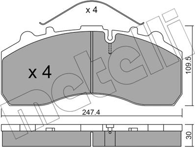 Metelli 22-0585-0 - Bremsbelagsatz, Scheibenbremse alexcarstop-ersatzteile.com