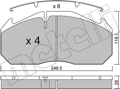 Metelli 22-0586-0 - Bremsbelagsatz, Scheibenbremse alexcarstop-ersatzteile.com