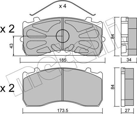 Metelli 22-0583-1 - Bremsbelagsatz, Scheibenbremse alexcarstop-ersatzteile.com