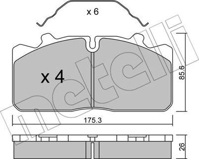 Metelli 22-0582-0 - Bremsbelagsatz, Scheibenbremse alexcarstop-ersatzteile.com