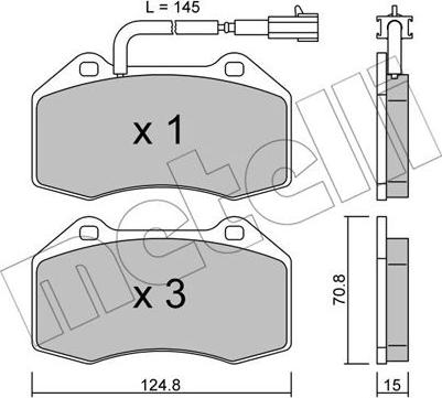 Metelli 22-0651-1 - Bremsbelagsatz, Scheibenbremse alexcarstop-ersatzteile.com