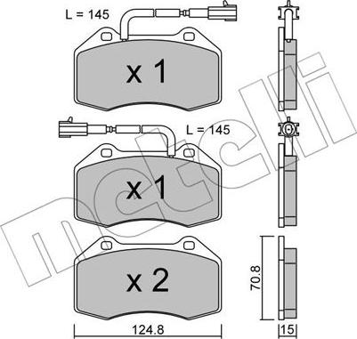 Metelli 22-0651-2 - Bremsbelagsatz, Scheibenbremse alexcarstop-ersatzteile.com