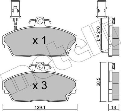 Metelli 22-0689-0 - Bremsbelagsatz, Scheibenbremse alexcarstop-ersatzteile.com