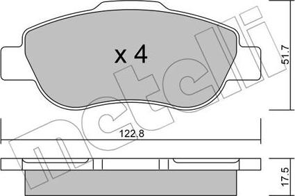 Metelli 22-0638-0 - Bremsbelagsatz, Scheibenbremse alexcarstop-ersatzteile.com