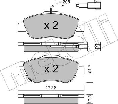 Metelli 22-0638-2 - Bremsbelagsatz, Scheibenbremse alexcarstop-ersatzteile.com