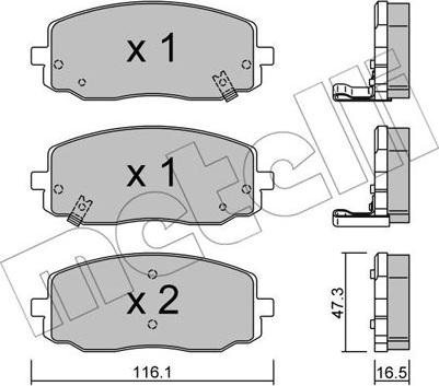 Metelli 22-0629-0 - Bremsbelagsatz, Scheibenbremse alexcarstop-ersatzteile.com