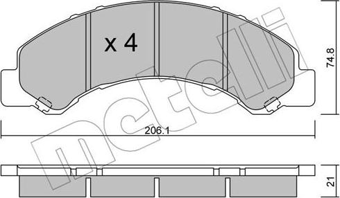 Metelli 22-0620-0 - Bremsbelagsatz, Scheibenbremse alexcarstop-ersatzteile.com