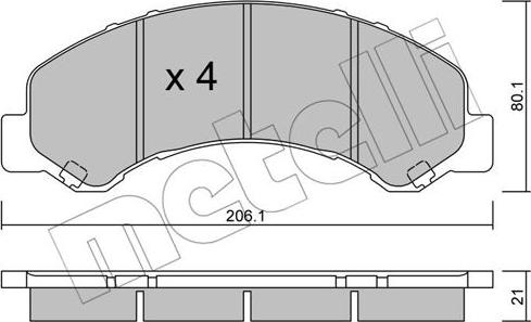 Metelli 22-0621-0 - Bremsbelagsatz, Scheibenbremse alexcarstop-ersatzteile.com