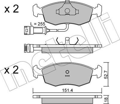 Metelli 22-0094-0 - Bremsbelagsatz, Scheibenbremse alexcarstop-ersatzteile.com