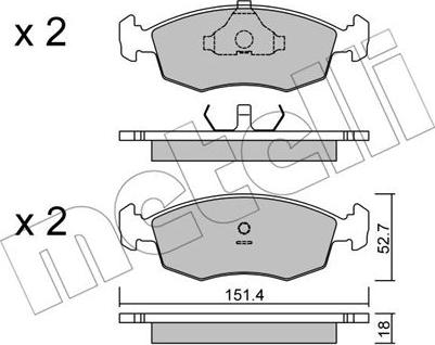 Metelli 22-0094-2 - Bremsbelagsatz, Scheibenbremse alexcarstop-ersatzteile.com