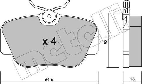 Metelli 22-0041-0 - Bremsbelagsatz, Scheibenbremse alexcarstop-ersatzteile.com