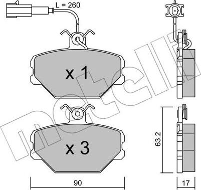 Metelli 22-0059-0 - Bremsbelagsatz, Scheibenbremse alexcarstop-ersatzteile.com