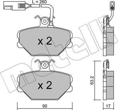 Metelli 22-0059-1 - Bremsbelagsatz, Scheibenbremse alexcarstop-ersatzteile.com