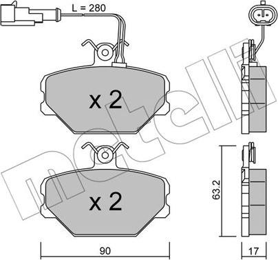 Metelli 22-0059-2 - Bremsbelagsatz, Scheibenbremse alexcarstop-ersatzteile.com