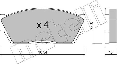 Metelli 22-0054-0 - Bremsbelagsatz, Scheibenbremse alexcarstop-ersatzteile.com