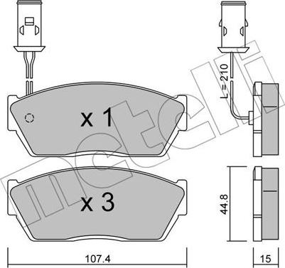 Metelli 22-0054-1 - Bremsbelagsatz, Scheibenbremse alexcarstop-ersatzteile.com