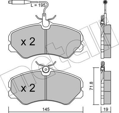 Metelli 22-0058-1 - Bremsbelagsatz, Scheibenbremse alexcarstop-ersatzteile.com