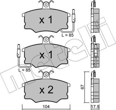 Metelli 22-0053-0 - Bremsbelagsatz, Scheibenbremse alexcarstop-ersatzteile.com