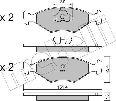 Metelli 22-0057-5 - Bremsbelagsatz, Scheibenbremse alexcarstop-ersatzteile.com