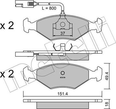 Metelli 22-0057-0 - Bremsbelagsatz, Scheibenbremse alexcarstop-ersatzteile.com