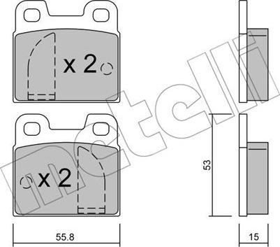 Metelli 22-0009-0 - Bremsbelagsatz, Scheibenbremse alexcarstop-ersatzteile.com