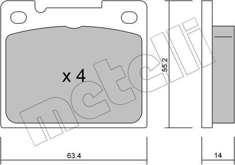 Metelli 22-0004-0 - Bremsbelagsatz, Scheibenbremse alexcarstop-ersatzteile.com