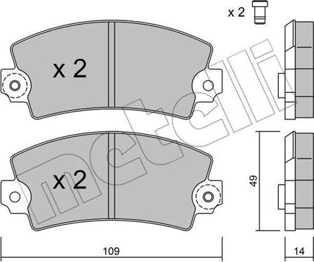 Metelli 22-0005-5 - Bremsbelagsatz, Scheibenbremse alexcarstop-ersatzteile.com