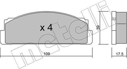 Metelli 22-0001-0 - Bremsbelagsatz, Scheibenbremse alexcarstop-ersatzteile.com