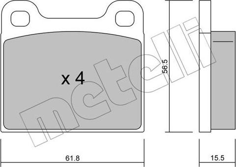 Metelli 22-0003-4 - Bremsbelagsatz, Scheibenbremse alexcarstop-ersatzteile.com