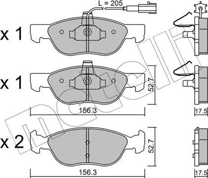 Metelli 22-0082-0 - Bremsbelagsatz, Scheibenbremse alexcarstop-ersatzteile.com