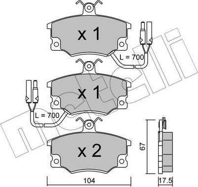 Metelli 22-0030-2 - Bremsbelagsatz, Scheibenbremse alexcarstop-ersatzteile.com