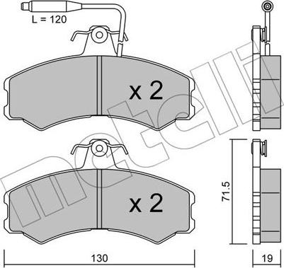 Metelli 22-0031-0 - Bremsbelagsatz, Scheibenbremse alexcarstop-ersatzteile.com