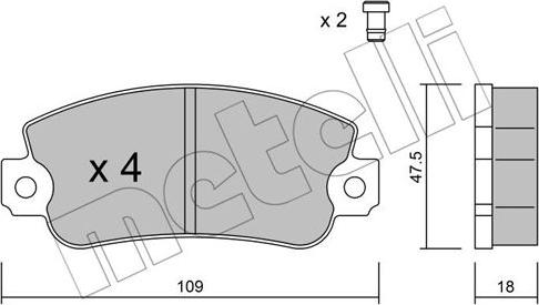 Metelli 22-0033-1 - Bremsbelagsatz, Scheibenbremse alexcarstop-ersatzteile.com