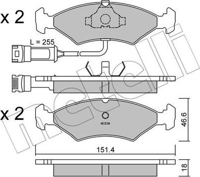 Metelli 22-0029-1 - Bremsbelagsatz, Scheibenbremse alexcarstop-ersatzteile.com