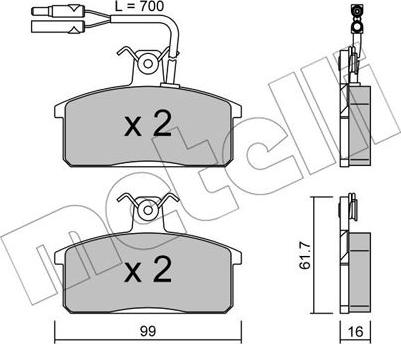 Metelli 22-0026-1 - Bremsbelagsatz, Scheibenbremse alexcarstop-ersatzteile.com