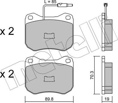 Metelli 22-0021-0 - Bremsbelagsatz, Scheibenbremse alexcarstop-ersatzteile.com