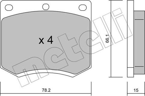 Metelli 22-0023-0 - Bremsbelagsatz, Scheibenbremse alexcarstop-ersatzteile.com