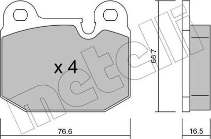 Metelli 22-0027-0 - Bremsbelagsatz, Scheibenbremse alexcarstop-ersatzteile.com