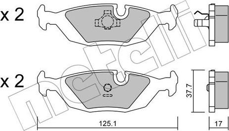 Metelli 22-0070-1 - Bremsbelagsatz, Scheibenbremse alexcarstop-ersatzteile.com