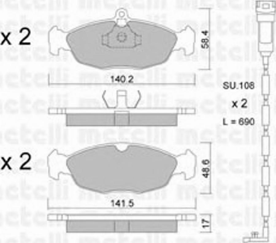 Metelli 22-0077-0K - Bremsbelagsatz, Scheibenbremse alexcarstop-ersatzteile.com