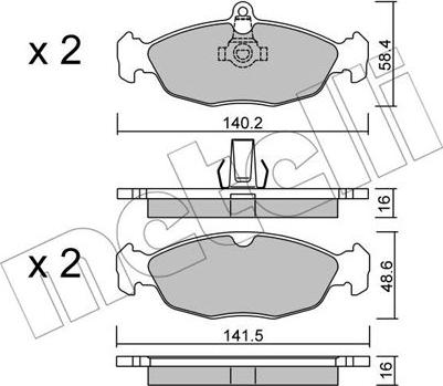 Metelli 22-0077-1 - Bremsbelagsatz, Scheibenbremse alexcarstop-ersatzteile.com