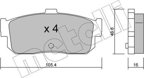 Metelli 22-0193-0 - Bremsbelagsatz, Scheibenbremse alexcarstop-ersatzteile.com