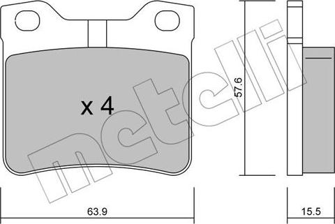 Metelli 22-0192-1 - Bremsbelagsatz, Scheibenbremse alexcarstop-ersatzteile.com