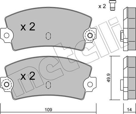 Metelli 22-0147-1 - Bremsbelagsatz, Scheibenbremse alexcarstop-ersatzteile.com