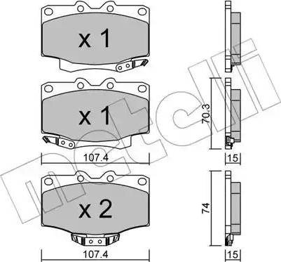 Metelli 22-0152-0 - Bremsbelagsatz, Scheibenbremse alexcarstop-ersatzteile.com